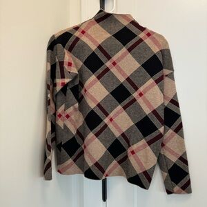 Rachel Zoe Black Red and Tan Plaid Turtleneck Sweater